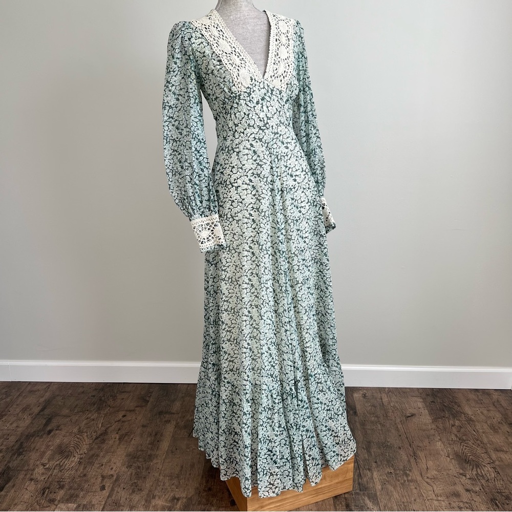 Gunne Sax by Jessica Vintage 70s Black Label Maxi Dress 11 RARE Mint Condition